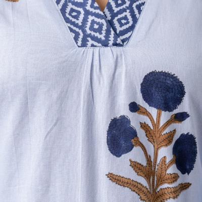 Martini - Cotton Floral Hand Block Printed Kurti with Pant and Dupatta