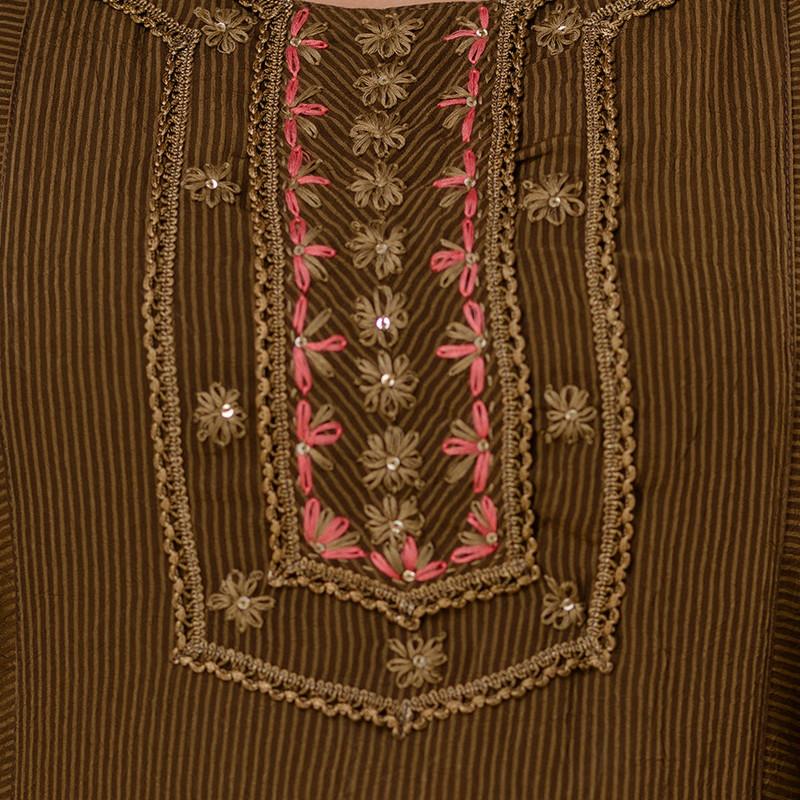Martini - Georgette Embroidered Straight Kurti
