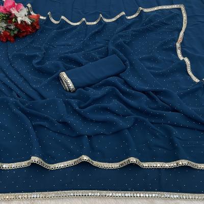 Georgette Wedding Special Saree with Dimond Work Blouse