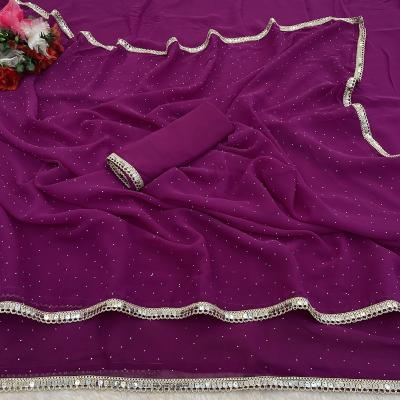 Georgette Wedding Special Saree with Dimond Work Blouse