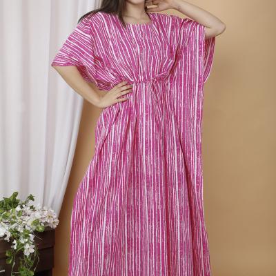 Martini - Cotton Stripe Printed Long Kaftan