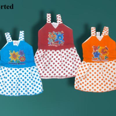 Aaron - Assorted 15 Pieces Of Cotton Hosiery Frock Set For Girls