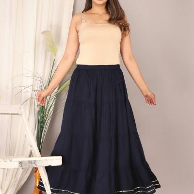 Rayon Solid Gota Work Skirt