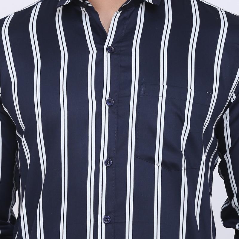 Radha - Cotton Full Sleeve Stripes Men's Shirt
