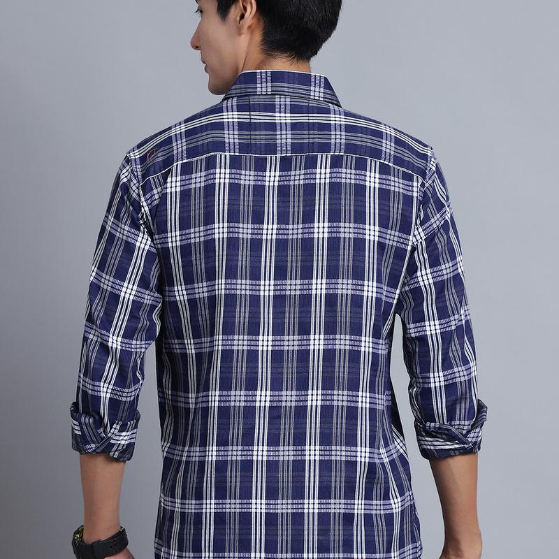 Radha - Casual Stylish Cotton Blend Cheakered Shirt For Men