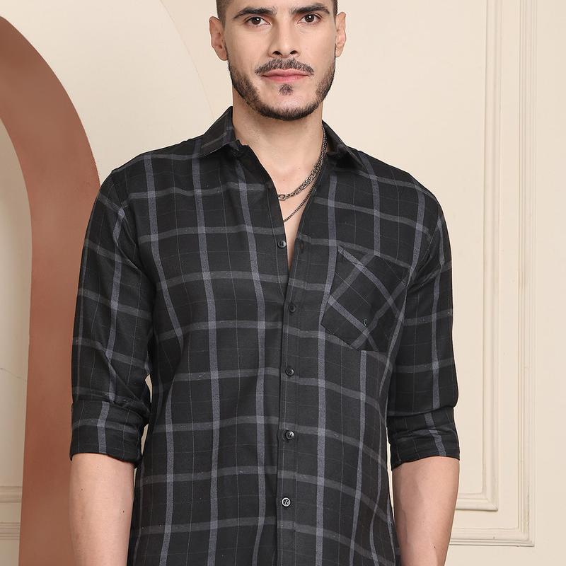 Radha - Cotton Cheakered Print Shirt for Men