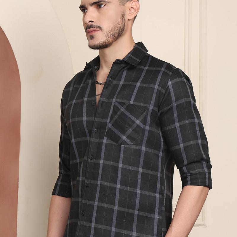 Radha - Cotton Cheakered Print Shirt for Men