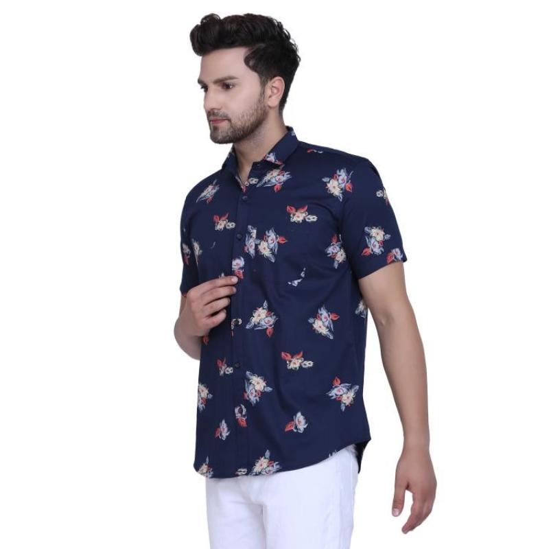 Radha - Cotton Floral Printed Mens Shirt