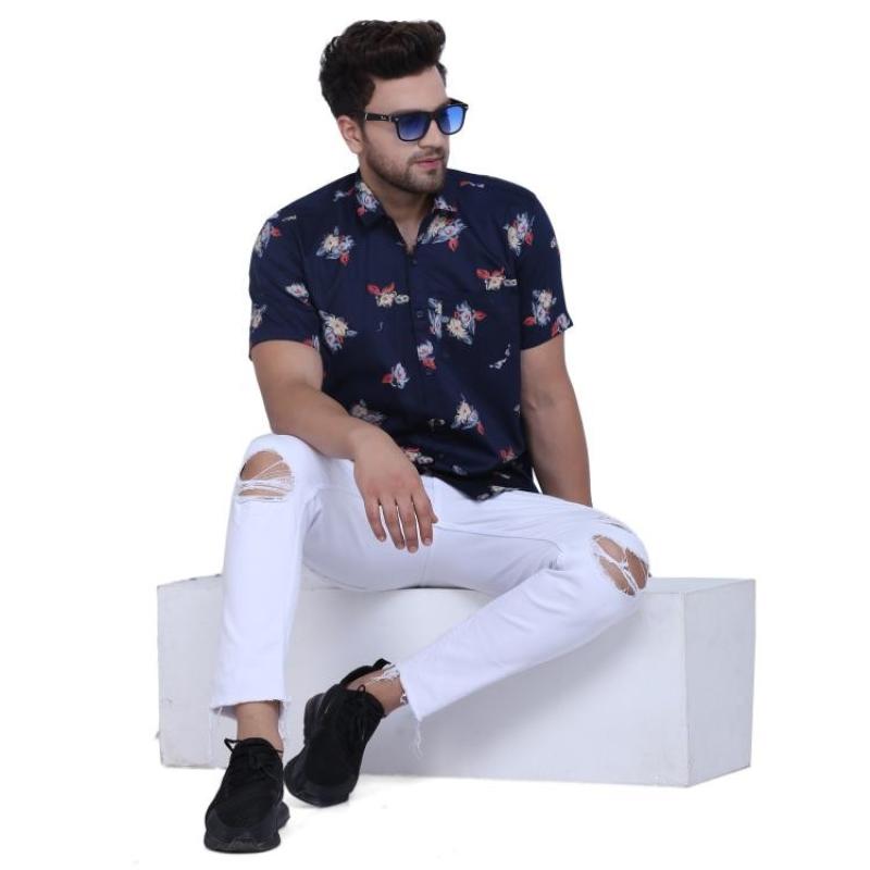 Radha - Cotton Floral Printed Mens Shirt