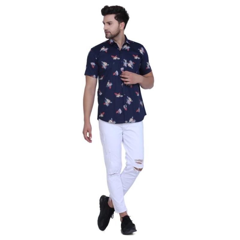 Radha - Cotton Floral Printed Mens Shirt
