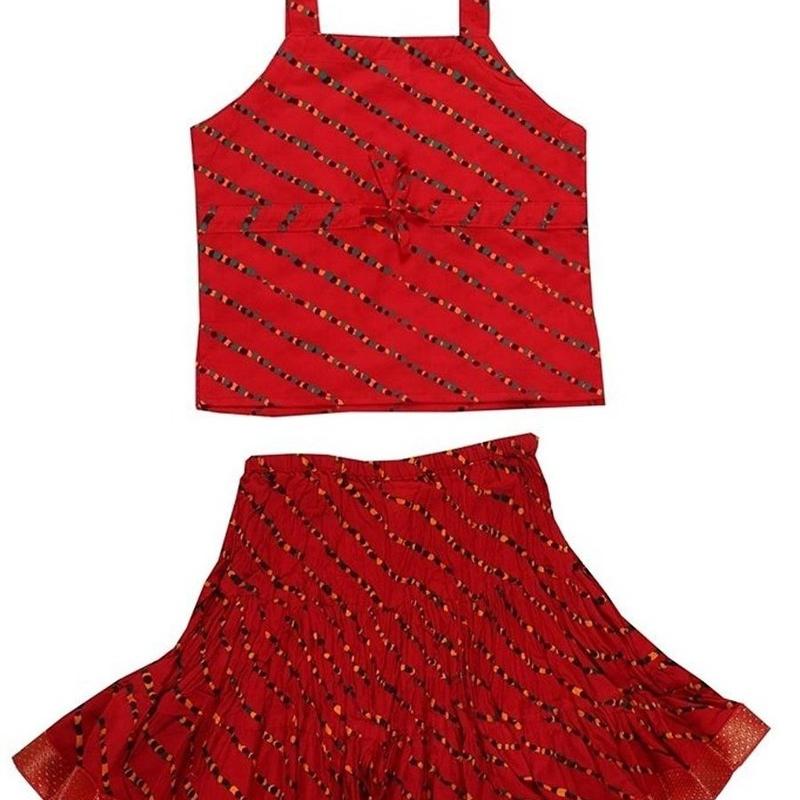 Moni - Cotton 60-60 Leheriya Printed Lehenga Choli