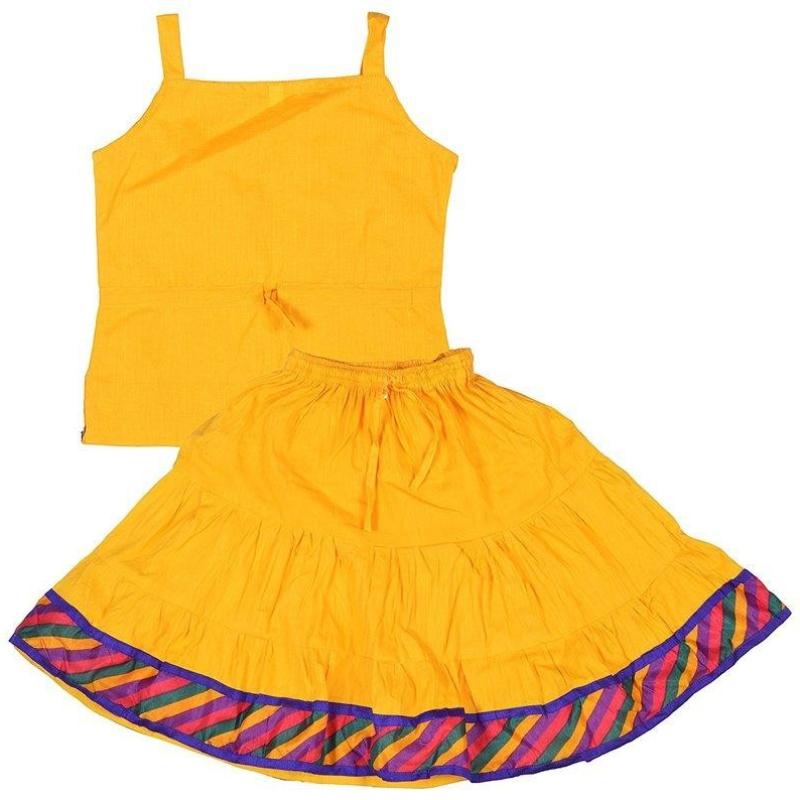 Moni - Cotton Plain Lehenga Choli
