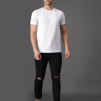 Mou - MM-21 Black Knee Cut Denim Jeans For Men