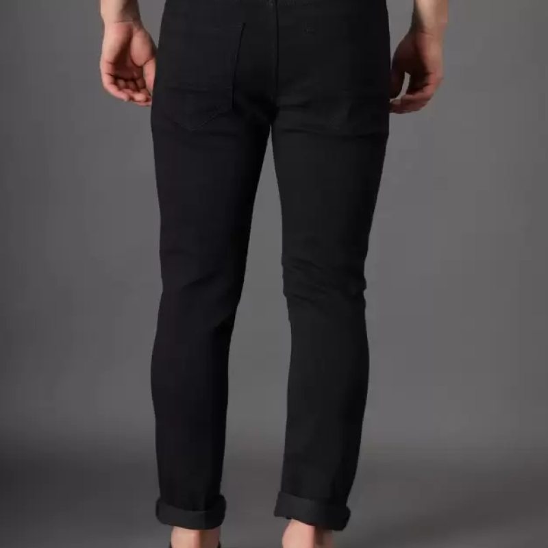 Mou - MM-21 Black Knee Cut Denim Jeans For Men