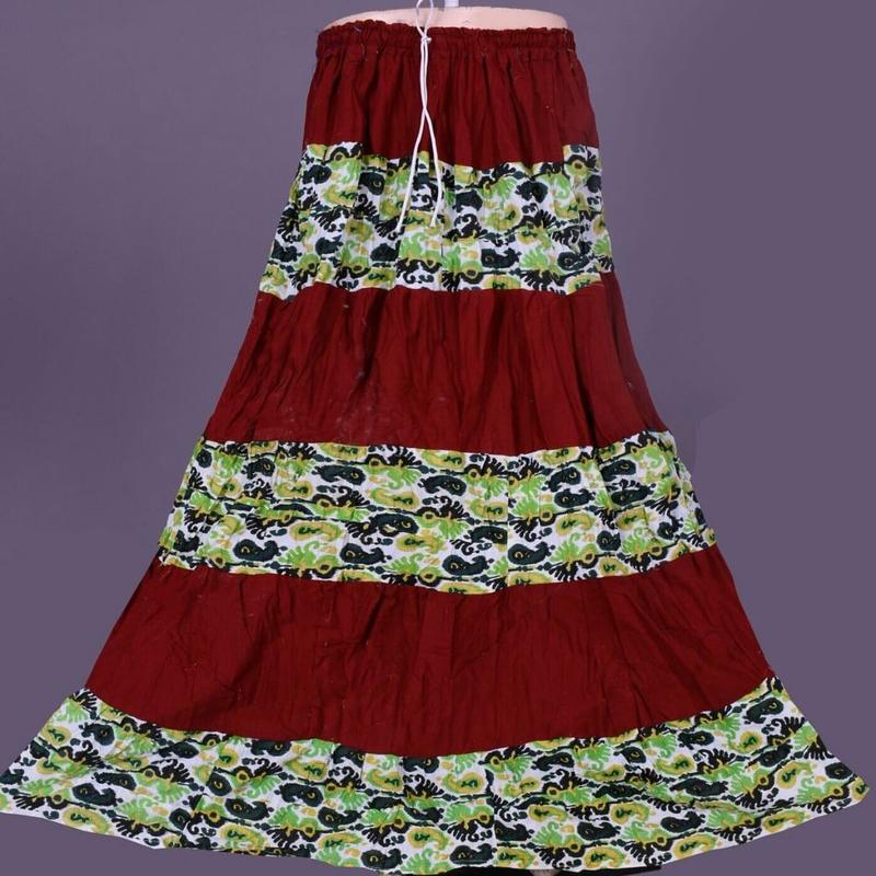 Shilu - Womens Cotton Printed Skirt